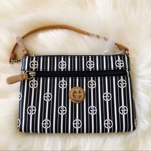 Giani Bernini Navy and White Monogram Wristlet
